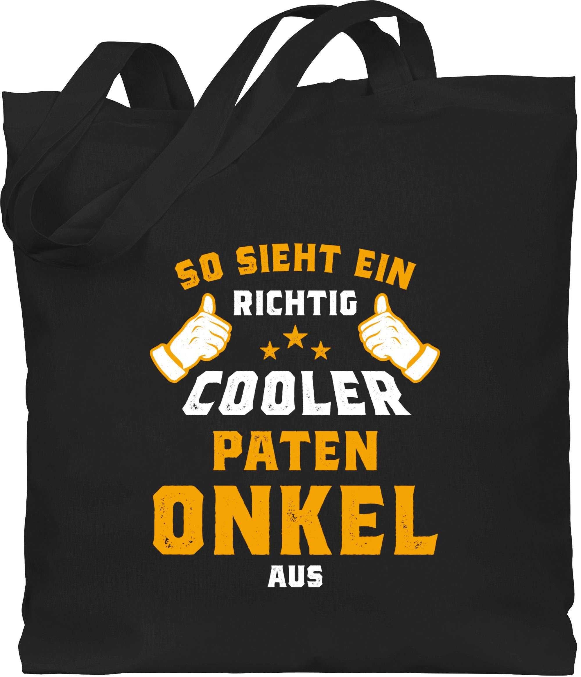 Orange, Patenonkel ein Schwarz Shirtracer aus 1 So Patenonkel Umhängetasche sieht Geschenk richtig cooler