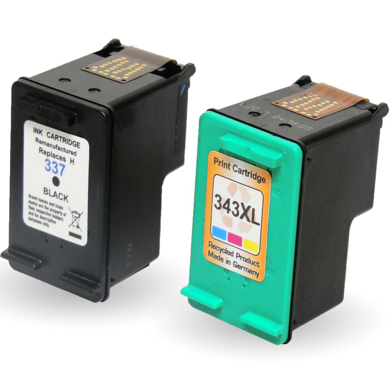 Kompatibel HP 337, 343, C9364EE, C8766EE Multipack 4-Farben (Schwarz, Tintenpatrone (Set, 5160)