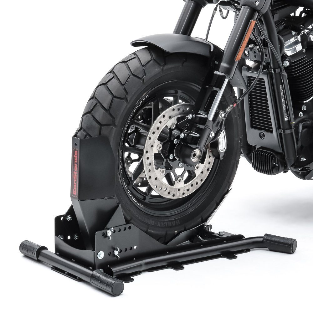 ConStands Motorradheber Motorradwippe / Vorderradklemme # Easy Vario einstellbar schwarz