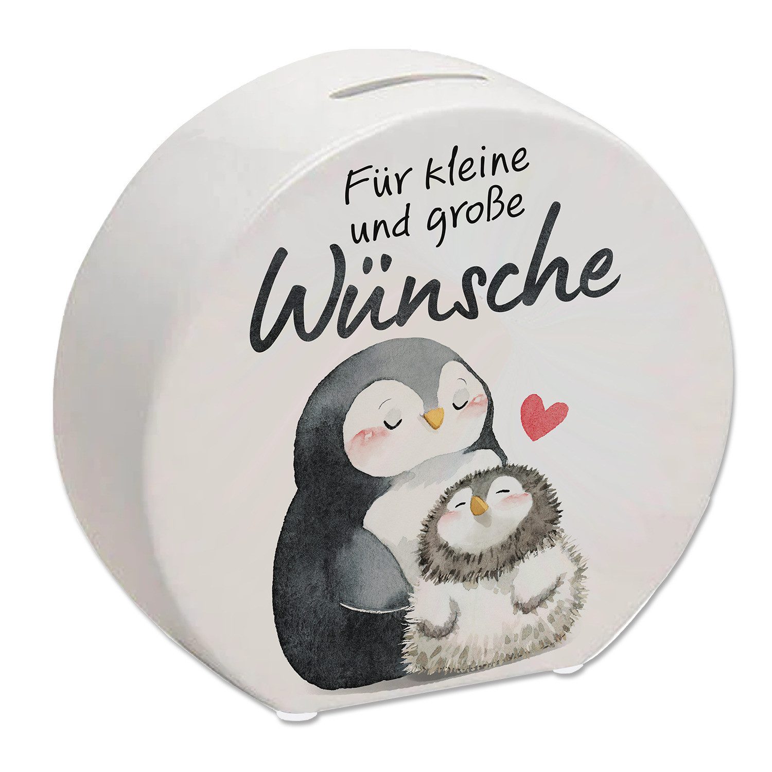 speecheese Spardose Pinguin Mutter und Kind Spardose mit Spruch Für kleine große Wünsche