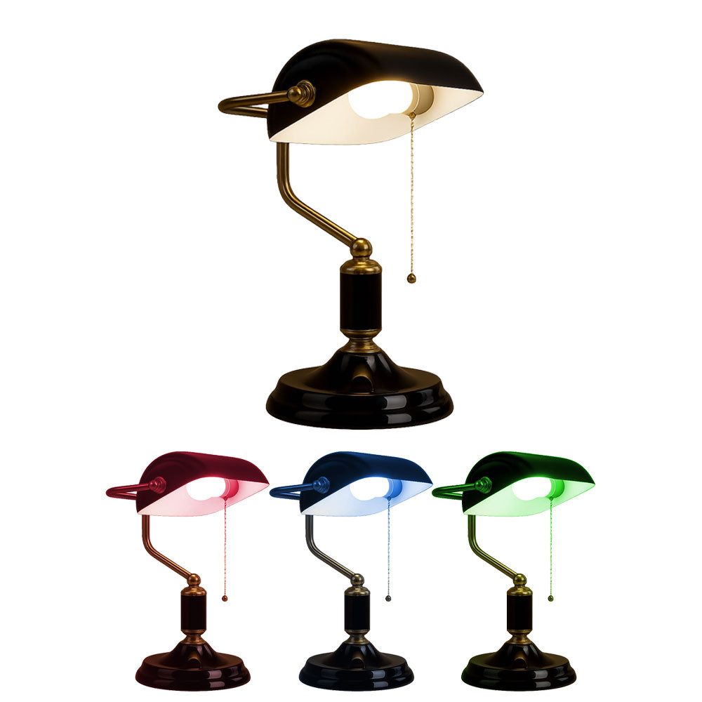 GLOBO LIGHTING Schreibtischlampe, Leuchtmittel inklusive, Kaltweiß, Warmweiß, Neutralweiß, Tageslichtweiß, Farbwechsel, RGB, Bankerlampe Schreibtischlampe Leselampe Smart RGB LED dimmbar App