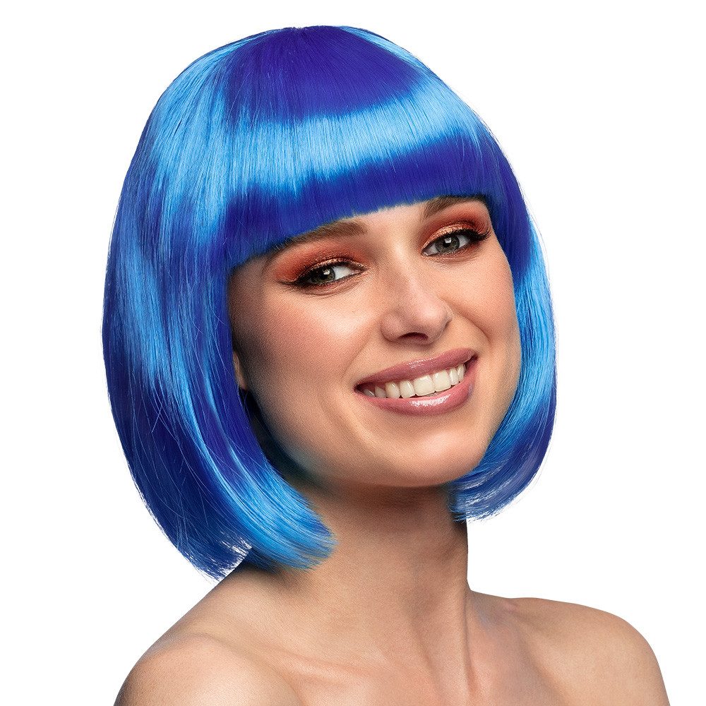 Boland Kostüm-Perücke Perücke Cabaret dunkelblau – Kurzhaar Bob mit Pony für Damen, Karneval, Kurzhaar Bob mit modernem Pony für Damen