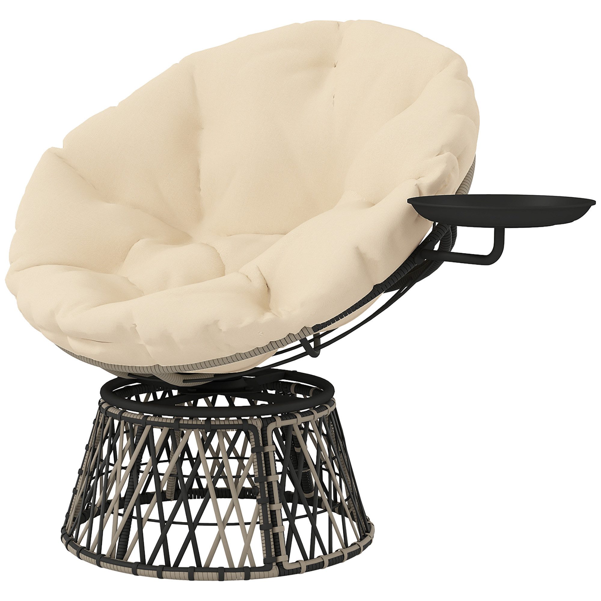 Outsunny Gartensessel mit Kissen (360° drehbar Korbsessel, 1-St., Papasanse günstig online kaufen