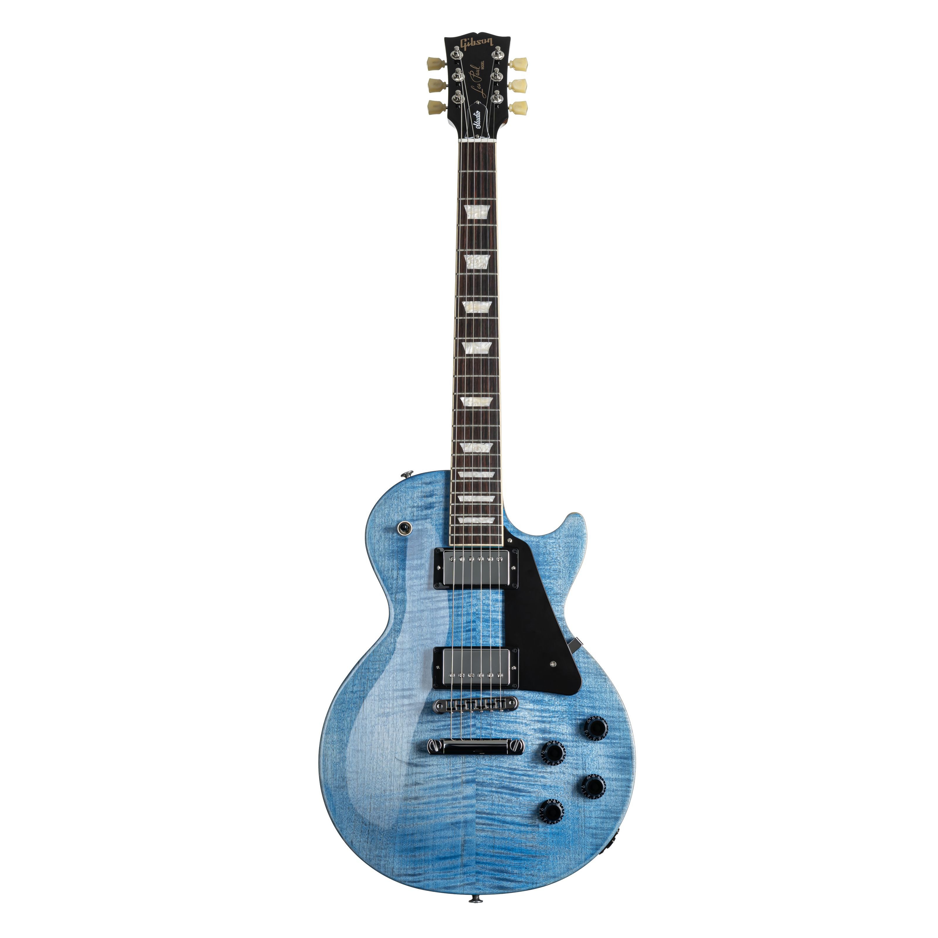 Gibson E-Gitarre, E-Gitarren, Single Cut Modelle, Les Paul Studio Figured Ocean Blue - Single Cut E-Gitarre