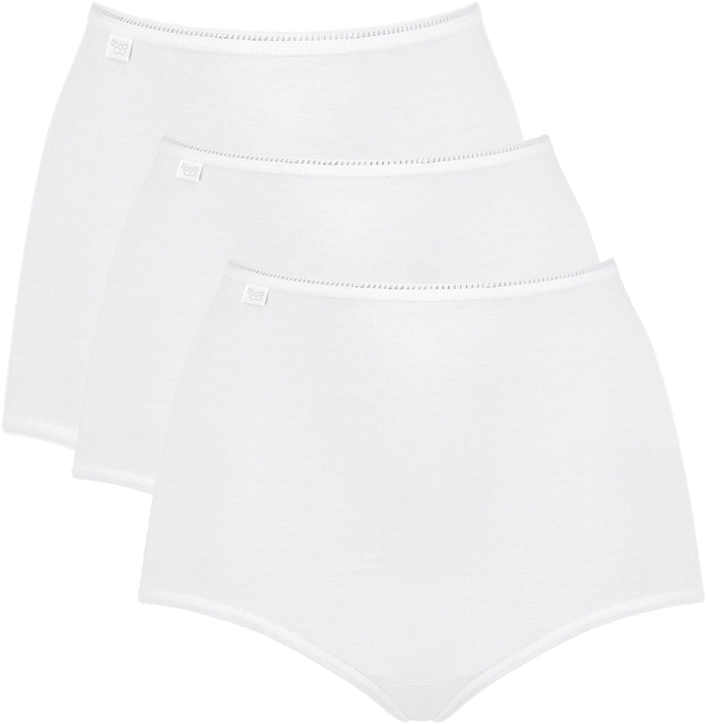sloggi Maxislip 24/7 Cotton (3er Pack) höher geschnittene Passform, elastisch, Spitze, blickdicht, weich