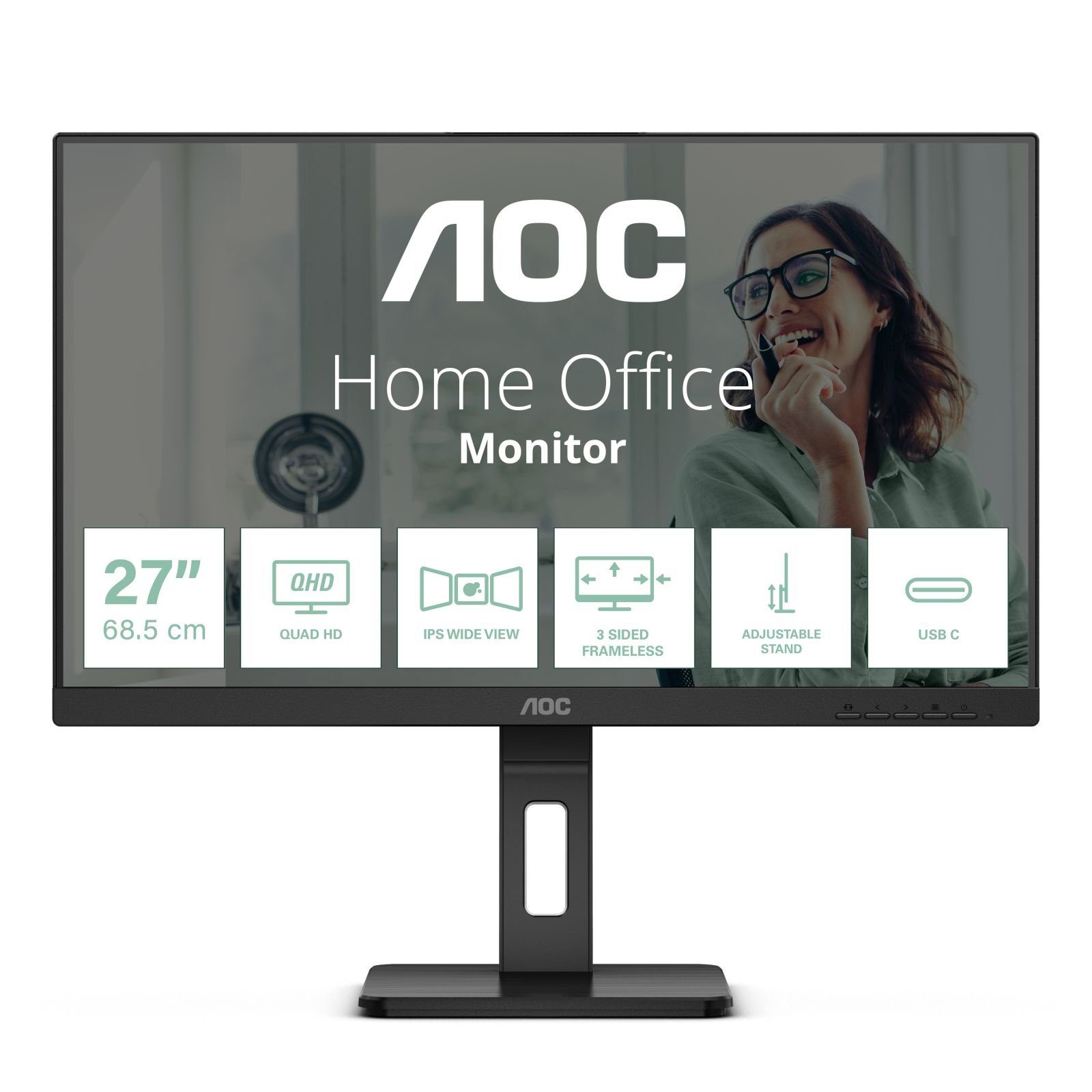 68,6cm (27) Q27P3CV 16:09 HDMI+DP+USB-C IPS black retail TFT-Monitor