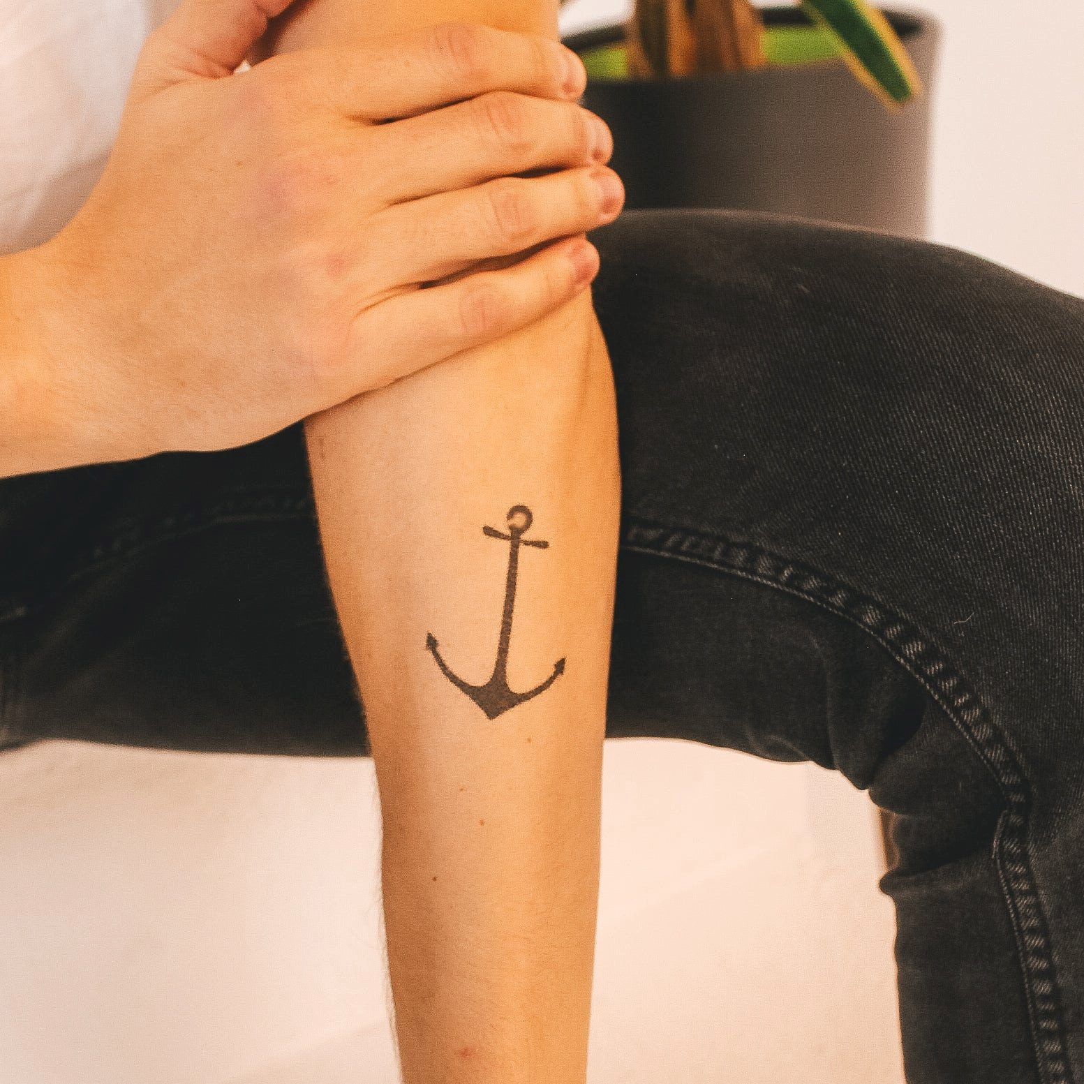 Inkster Schmuck-Tattoo Anker Tattoo, wasserfestes temporäres Tattoo, 2 Wochen Halt