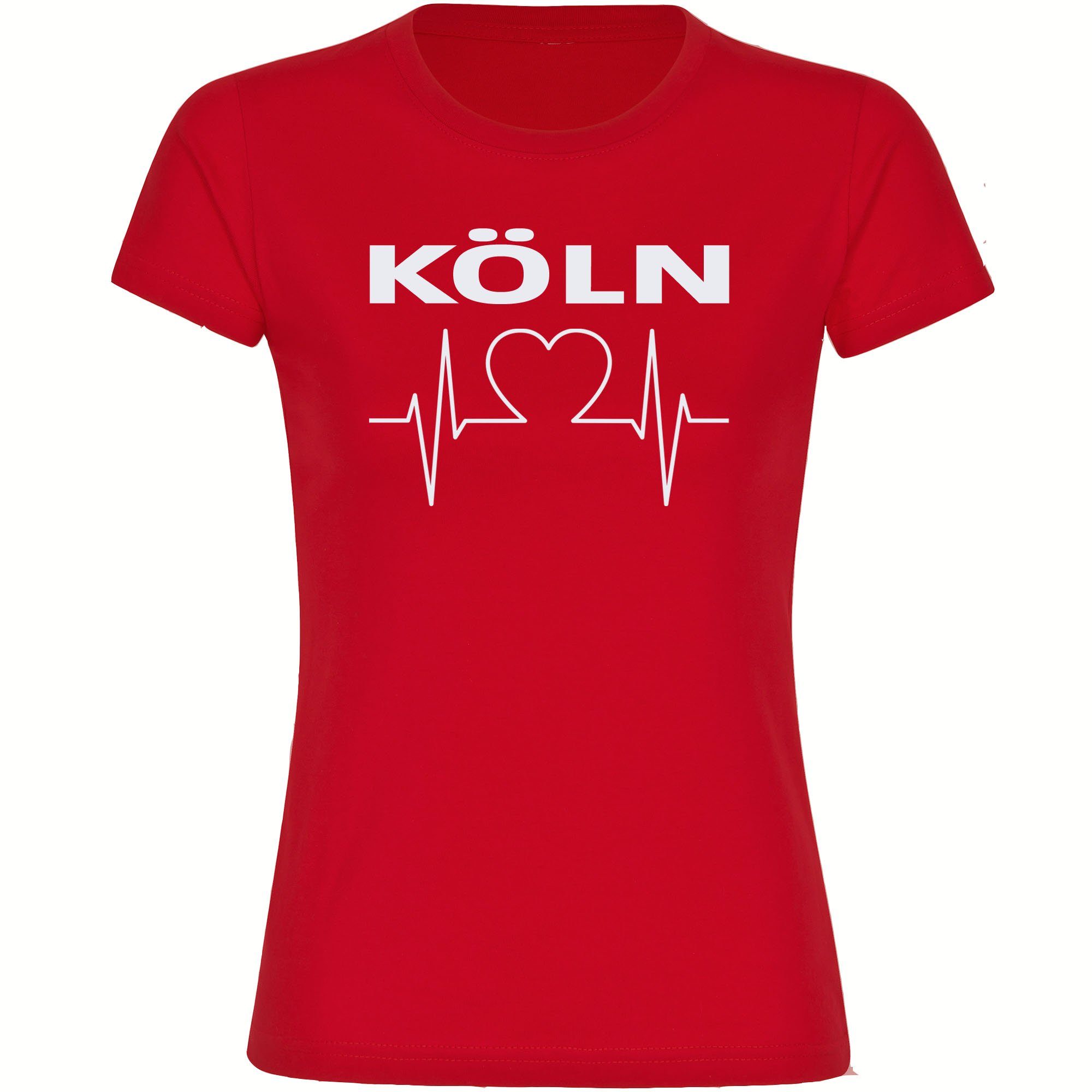 multifanshop T-Shirt Damen Köln - Herzschlag - Frauen