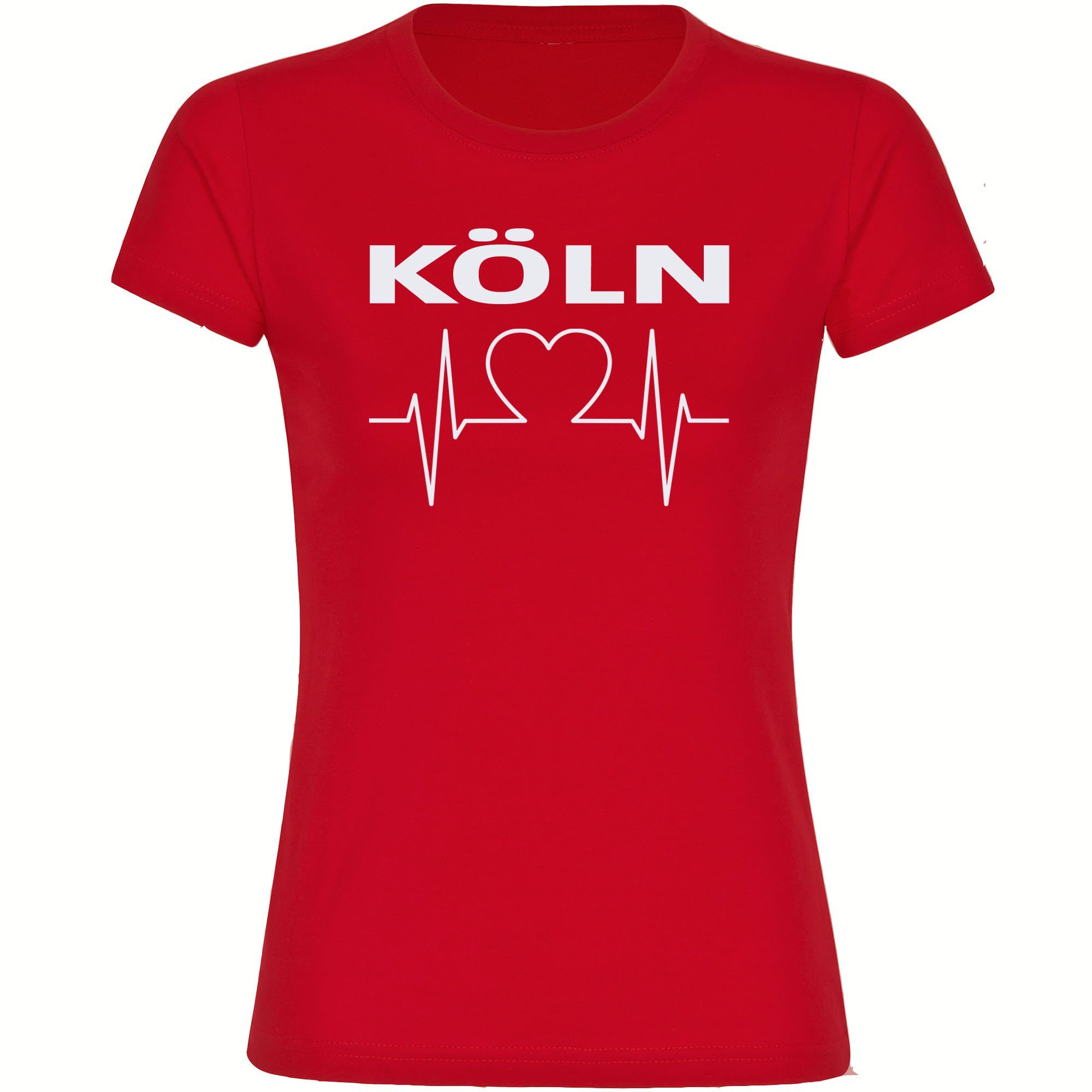 multifanshop T-Shirt Damen Köln - Herzschlag günstig online kaufen