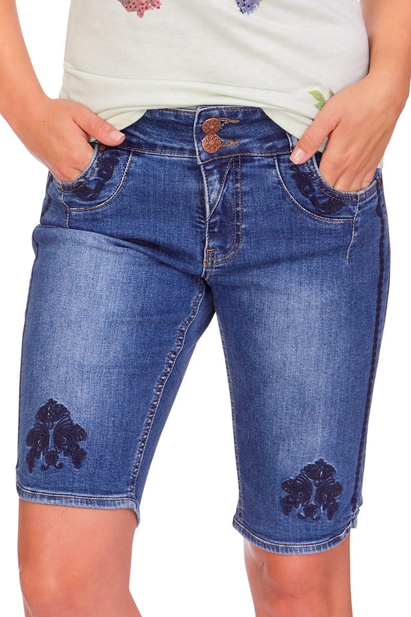 Hangowear Trachtenjeans Trachtenjeans Damen - HENDRINA BERMUDA - denim