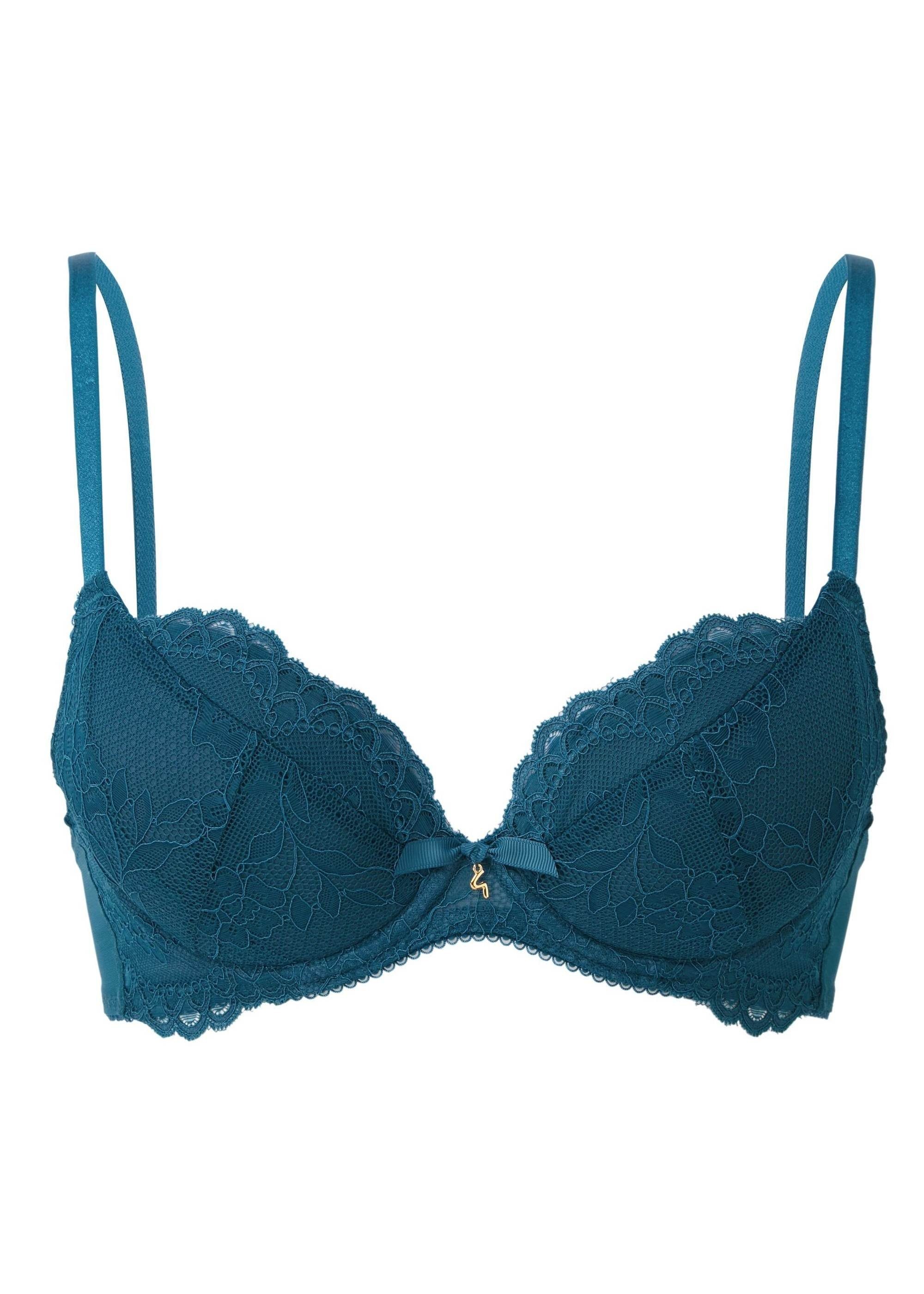 Gossard Dekolleté-BH Lace Push-Up (Push-Up, Spitze/Netz) BH Inkblue