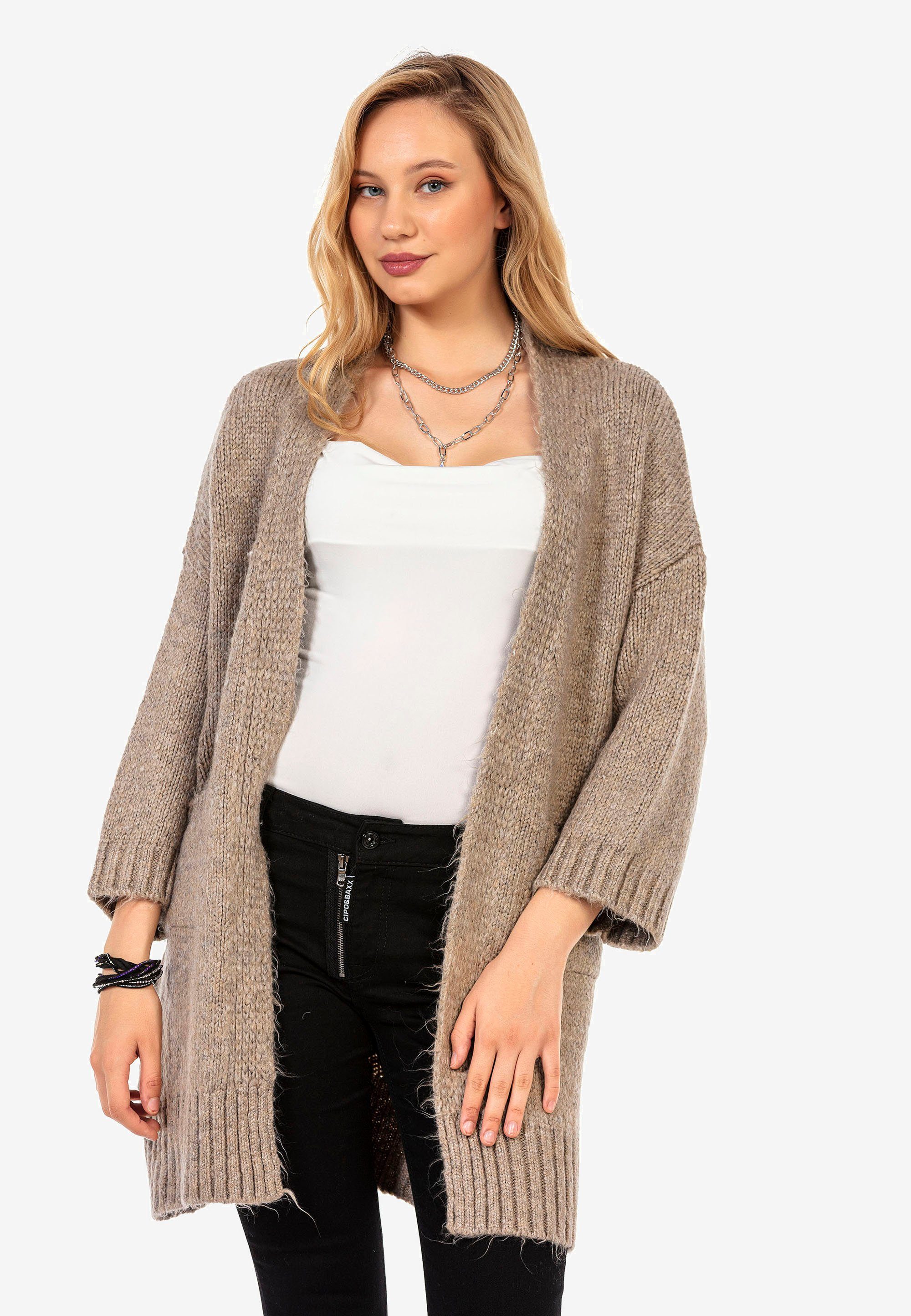 Cipo & Baxx Strickjacke mit aufgesetzten Taschen