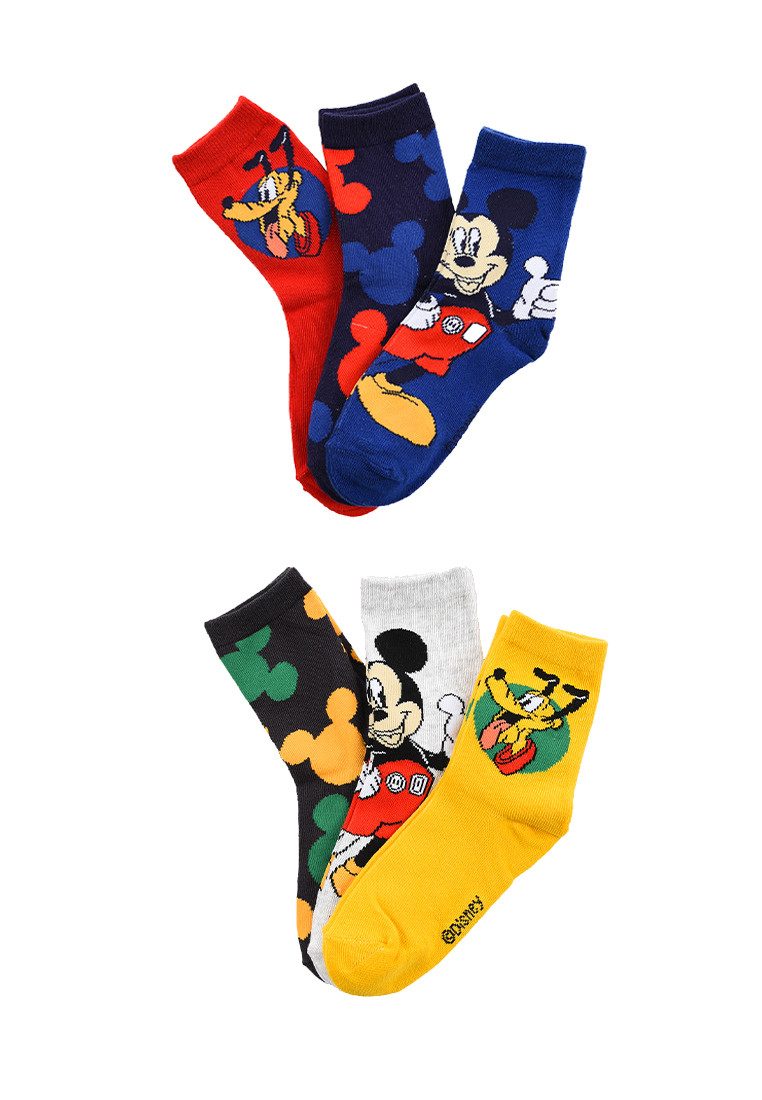 Disney Mickey Mouse Socken Disney Mickey & Pluto Socken Jungen 6er Pack (6-Paar)