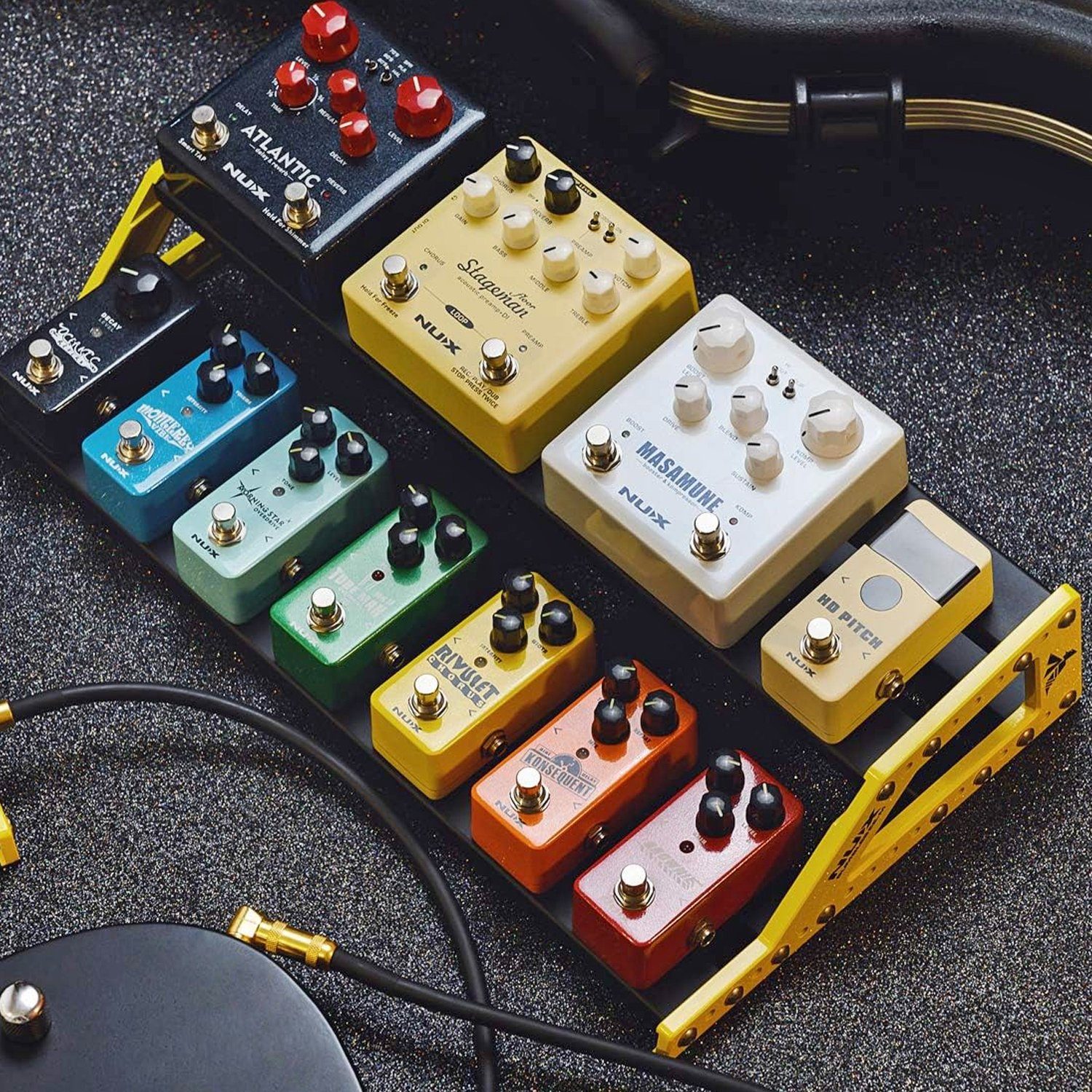 Nux E-Gitarre Nux NPB-M Bumblebee Pedalboard für Effektgeräte