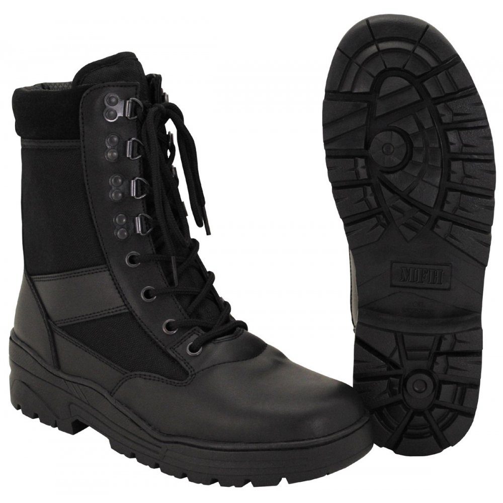 MFH Stiefel, Security, schwarz, 8-Loch, Gummisohle günstig online kaufen