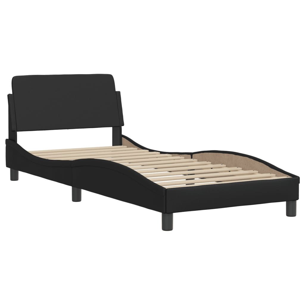 vidaXL Bett Bettgestell "Dover" Schwarz 90x190 cm Kunstleder günstig online kaufen