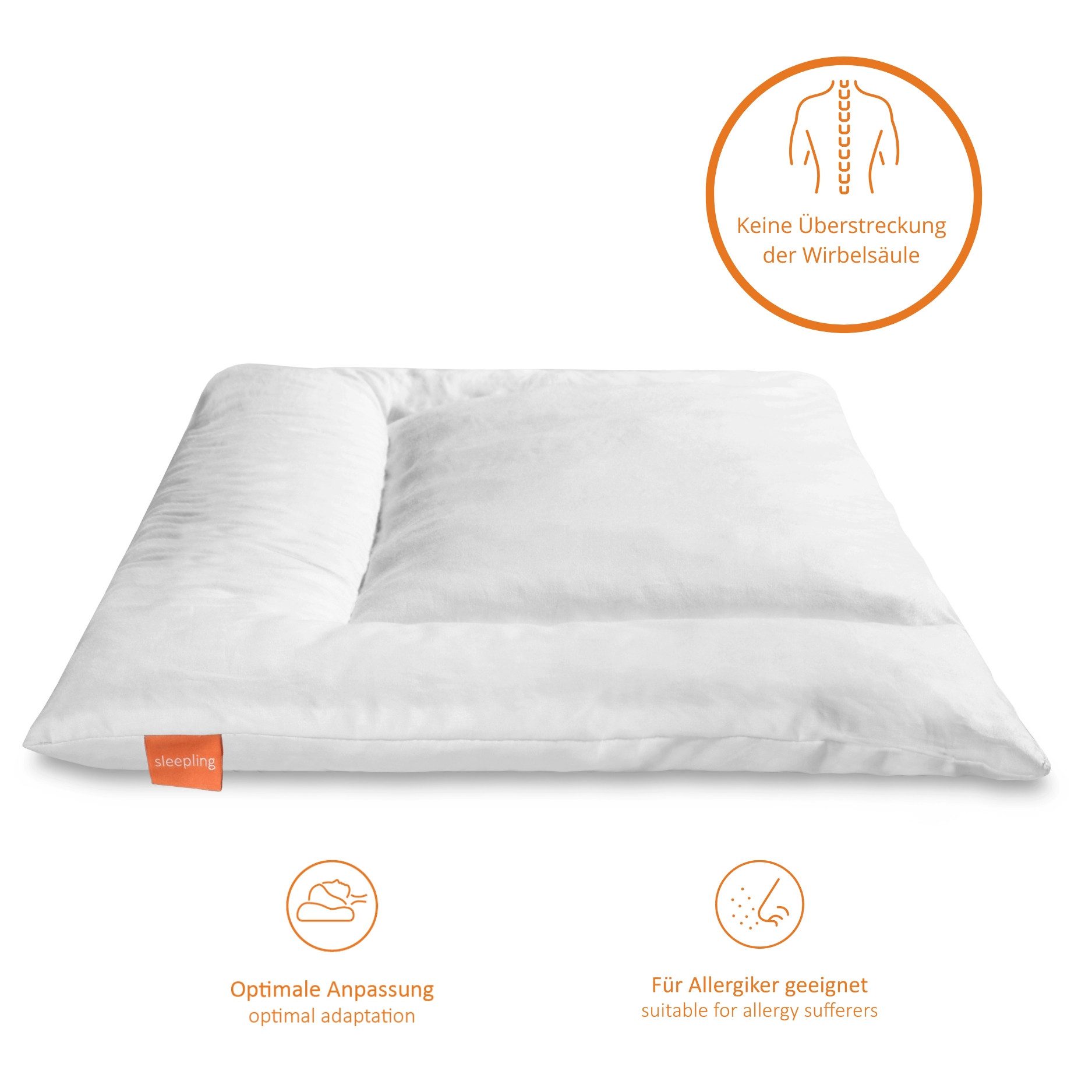 sleepling Bauchschläferkissen Kopfkissen für Bauchschläfer, Füllung: Polyes günstig online kaufen