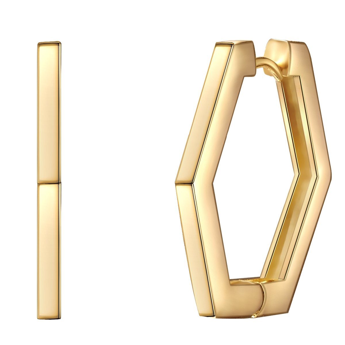 Lulu & Jane Paar Creolen gelbgold günstig online kaufen