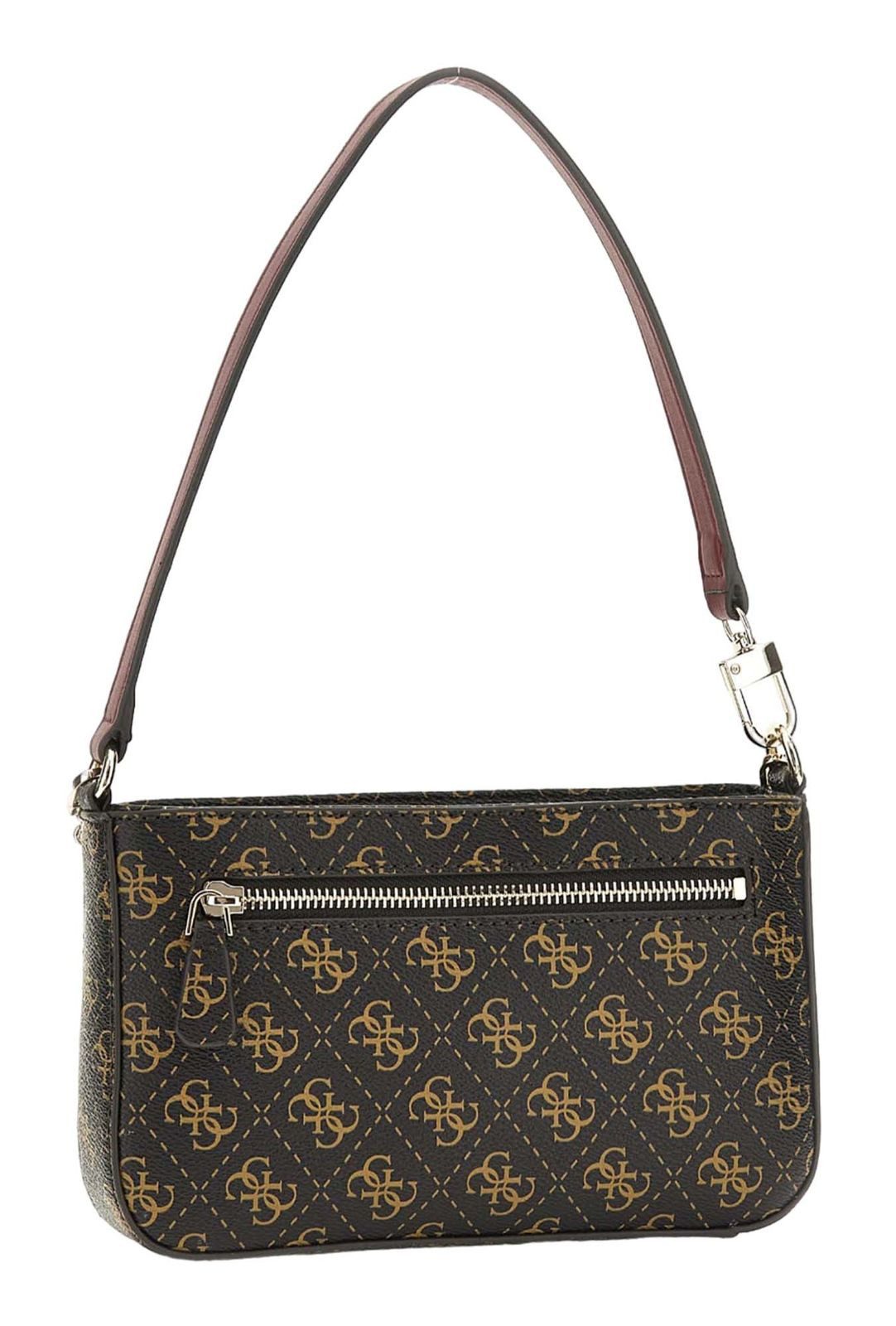 Top Zip Shoulder Bag Guess Braune Handtasche GUESS Schultertasche