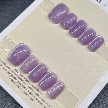 JOHNRAMBO Kunstfingernägel Lila glänzend Künstliche Nails Handgefertigte Fingernägel