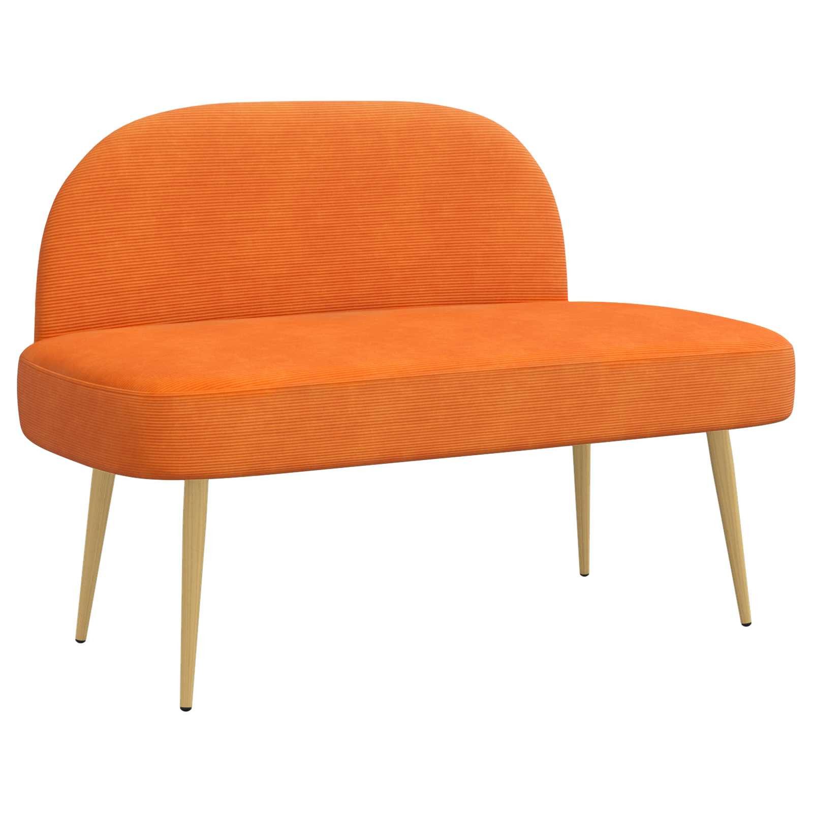 vidaXL Sitzbank Gepolsterte Bank mit Rückenlehne Orange 110 x 60 x 76 cm (1-St)
