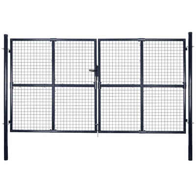 vidaXL Gartentor Mesh-Gartentor Verzinkter Stahl 289 x 175 cm Grau