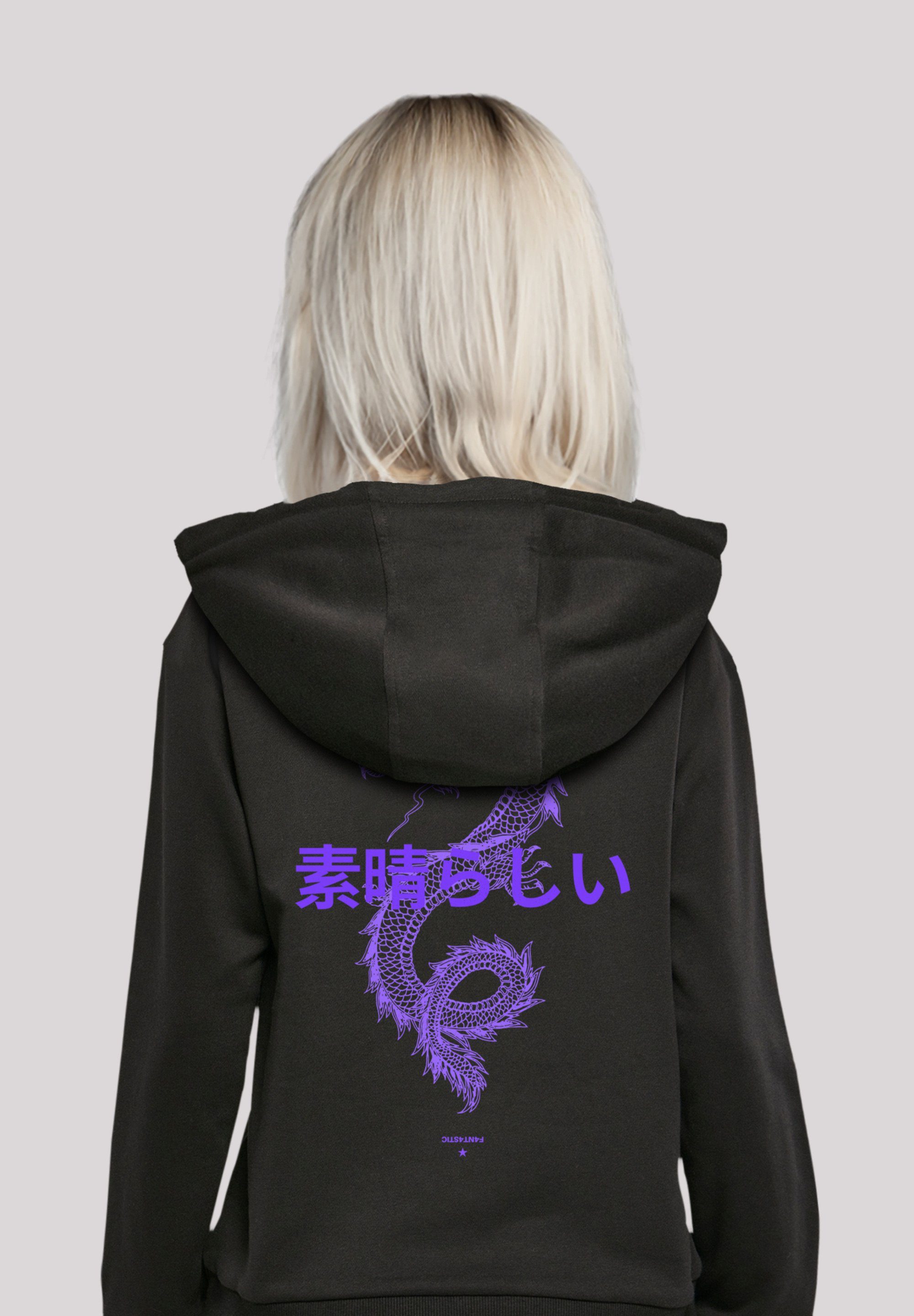 F4NT4STIC Kapuzenpullover Dragon lila Hoodie, Warm, Bequem