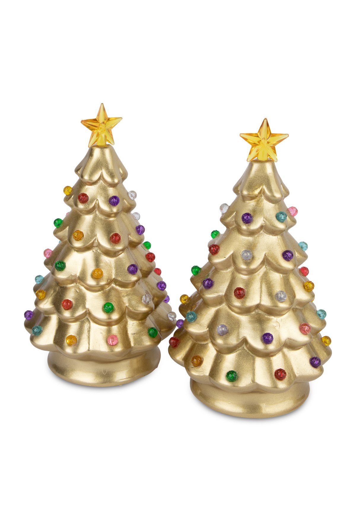RIFFELMACHER & WEINBERGER Christbaumschmuck Deko-Weihnachtsbaum mit LED, Gold, Keramik mit S