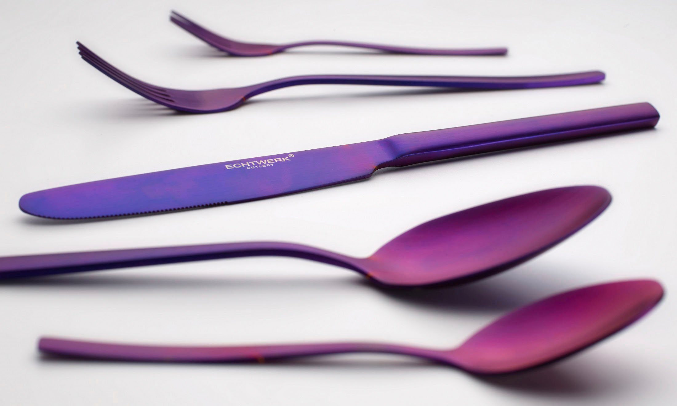 ECHTWERK Besteck-Set Positano (30-tlg), 6 Personen, Edelstahl 18/10, PVD mattiert, inkl. Aufbewahrungs-Kassette