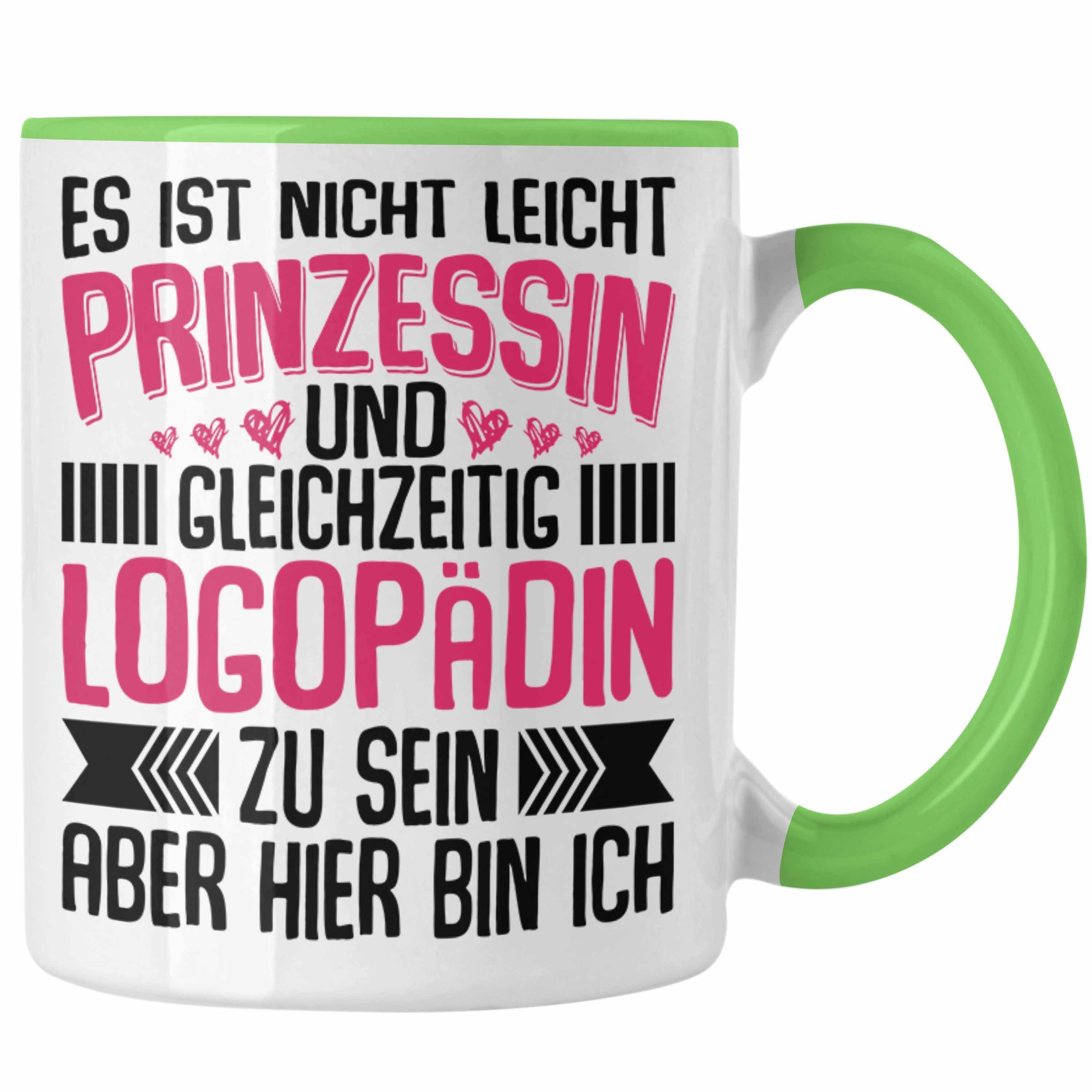 Trendation Tasse Trendation - Logopädin Spruch Tasse Geschenk Logopädie Grün