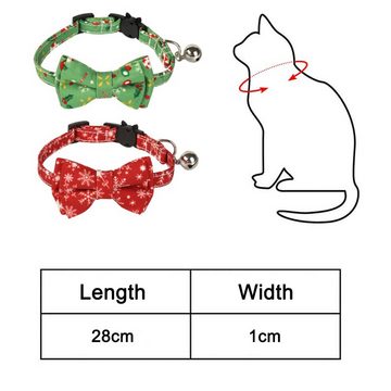 Lubgitsr Hunde-Halsband Weihnachtshalsband für Katzen und Hunde, 2 Stück, Hundehalsband