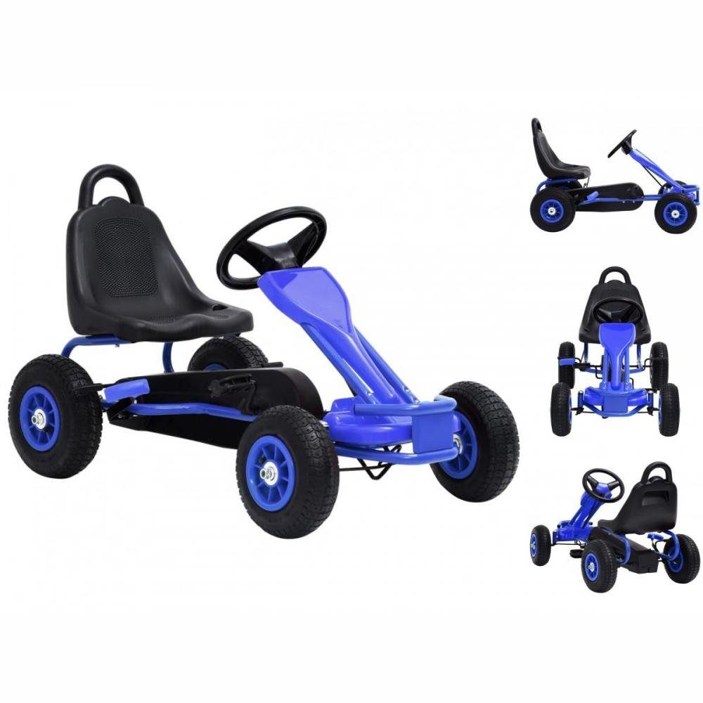 vidaXL Tretfahrzeug Blau B Pedal Go-Kart mit Kinderfahrzeug Trampelauto Luftreifen Tretfahrzeug