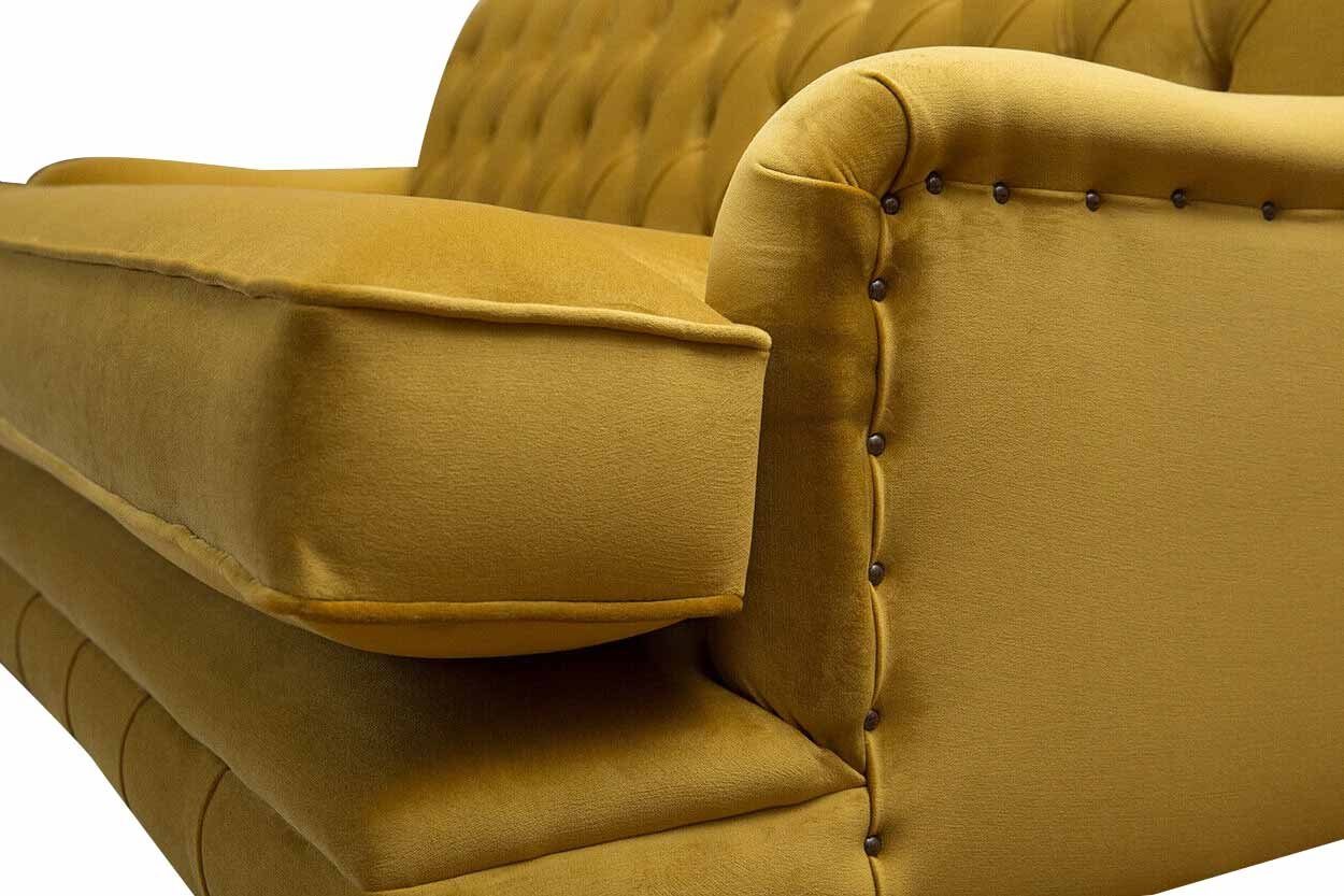 JVmoebel Sofa, Chesterfield Sofa 3 Textil Polster Sitzer Couchen Elegante Stoff Sofas