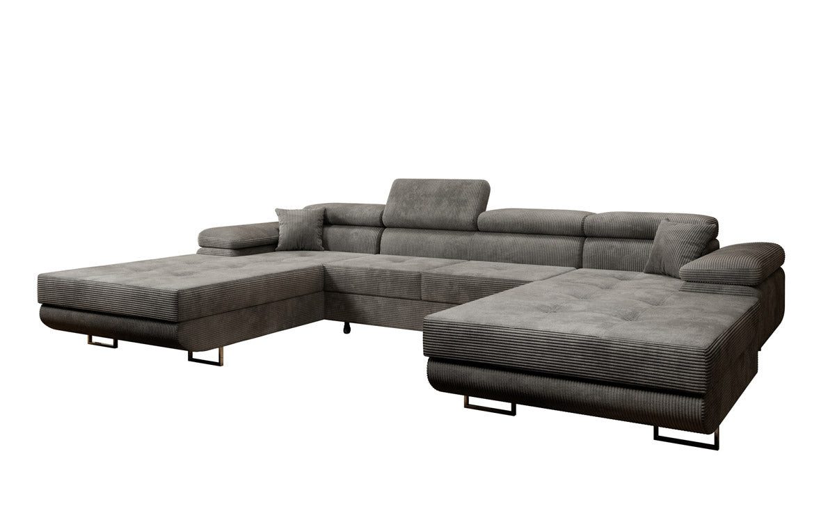 Luxusbetten24 Schlafsofa Designer Sofa Calvera U in Cord, mit Stauraum und günstig online kaufen