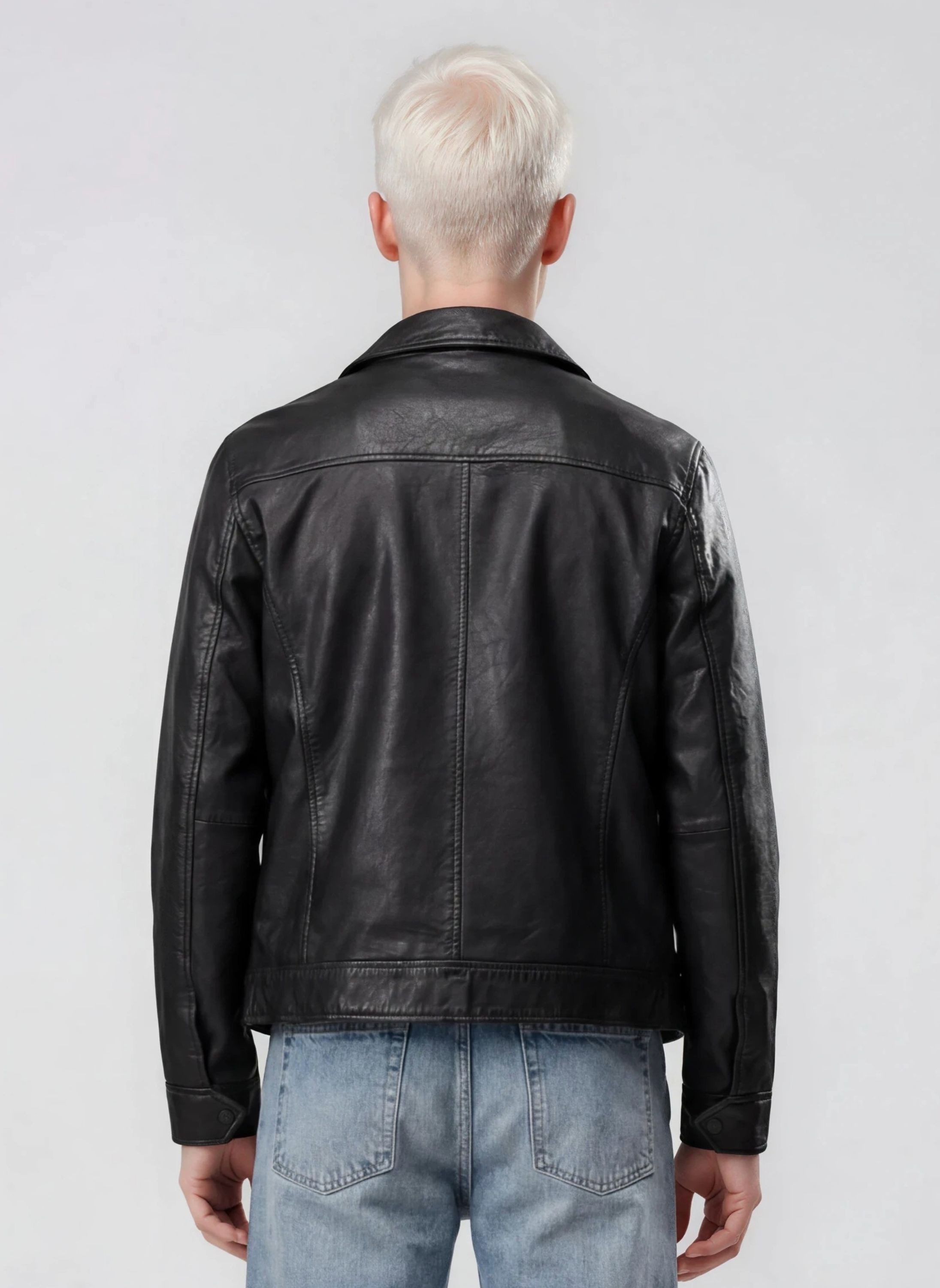 trueprodigy Lederjacke Jax Aufgesetzte Taschen im Hemd-Stil