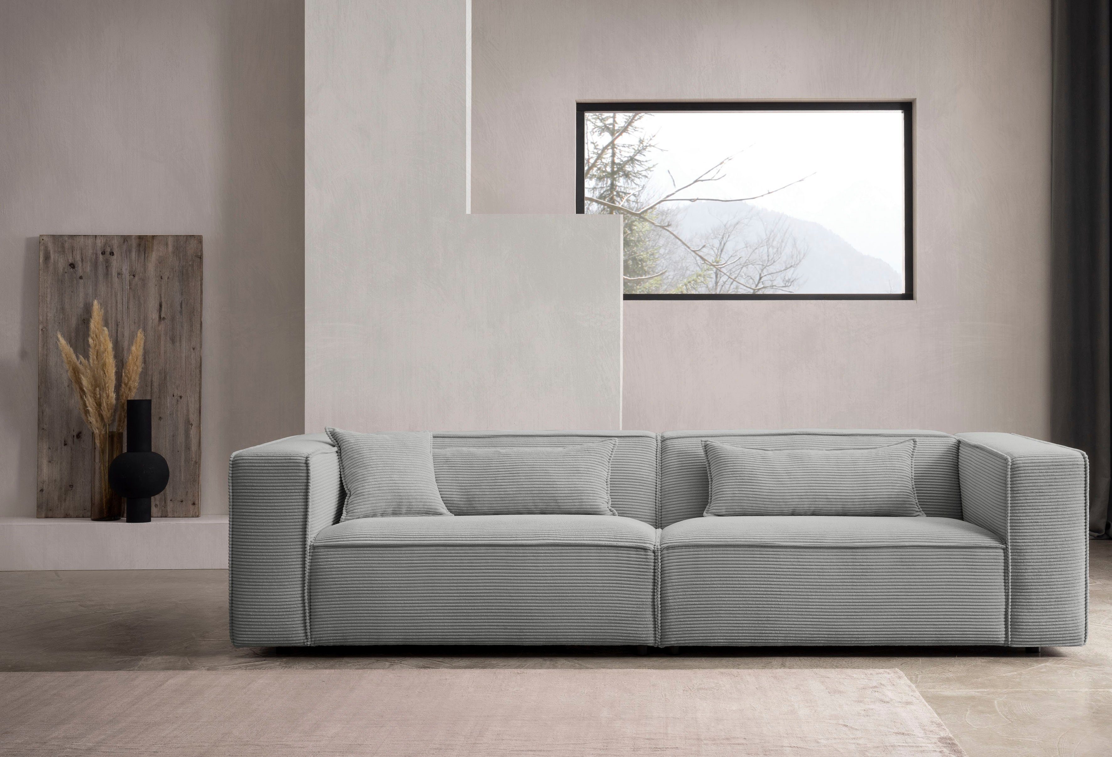LeGer Home by Lena Gercke 3-Sitzer "PIARA, Couch mit Kedernaht, Sofa in Cor günstig online kaufen