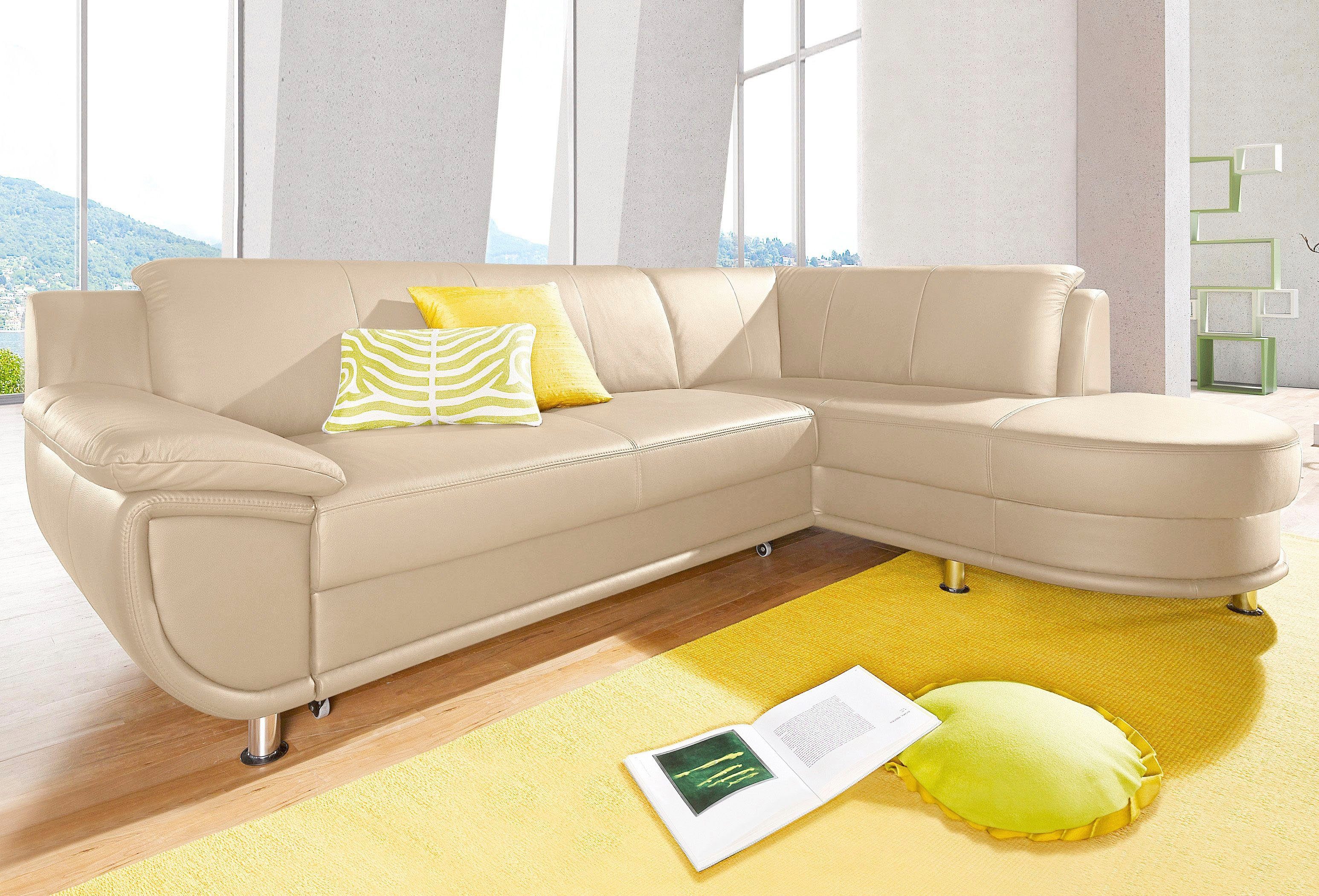 TRENDMANUFAKTUR Ecksofa "Rondo II, zeitlos & elegant, bequeme Armlehnen, L- günstig online kaufen