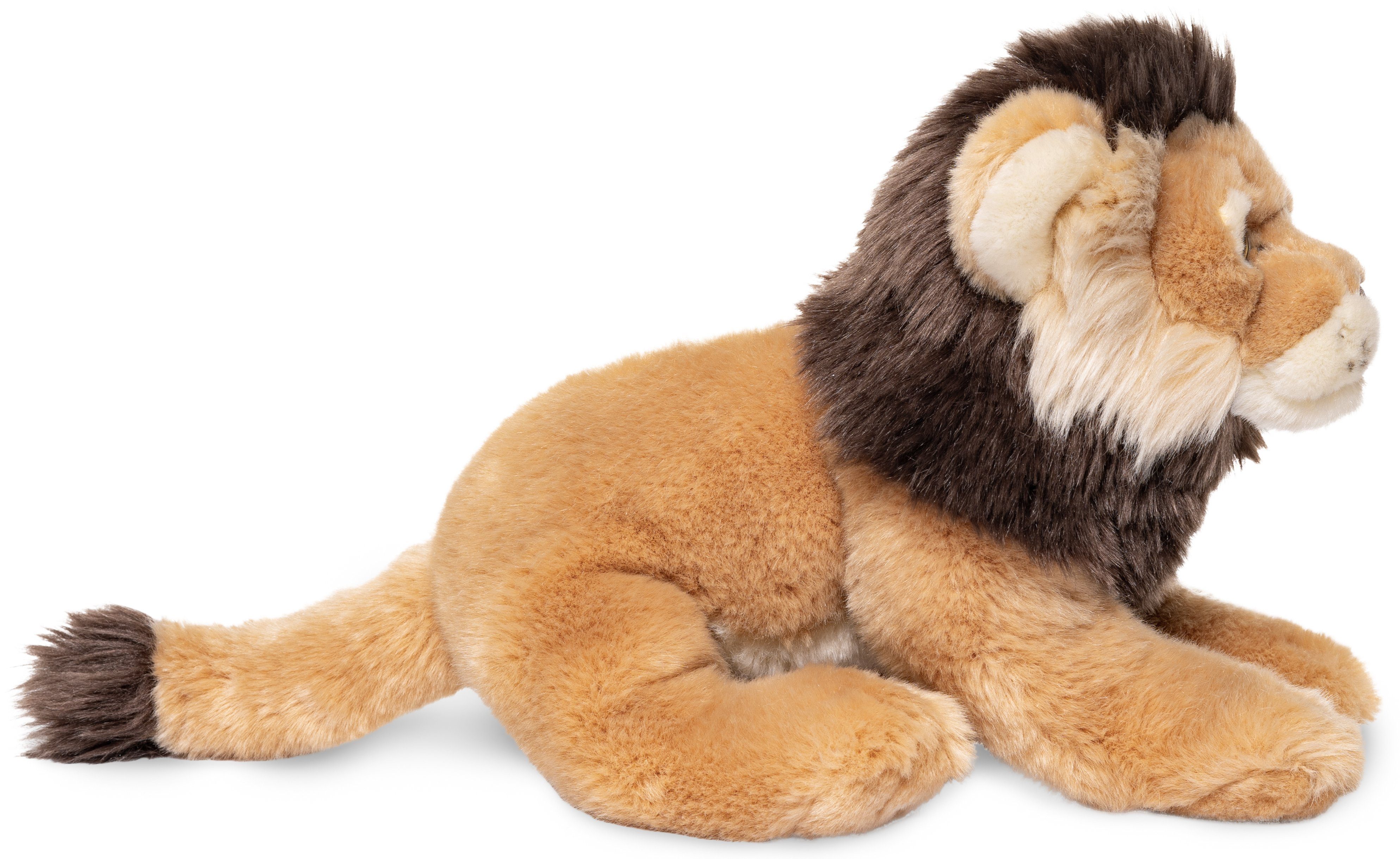 Uni-Toys Kuscheltier Löwe, liegend - 26 cm (Länge) - Plüsch-Wildtier - Plüschtier, zu 100 % recyceltes Füllmaterial