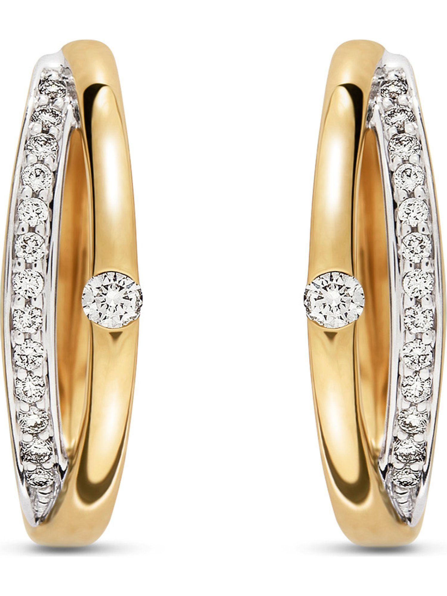 CHRIST Paar Creolen CHRIST Damen-Creolen 585er Gelbgold 2 Diamant (Paar)
