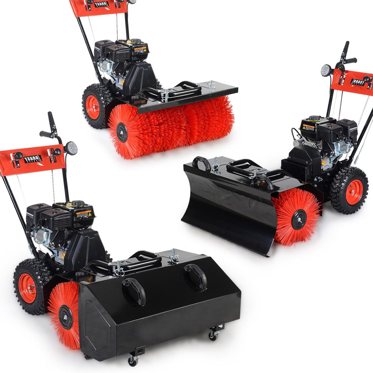 Kehrmaschine Laubsammler Schneeschieber Schneeräumer, 4,8kW(6,5PS), Elektrostart