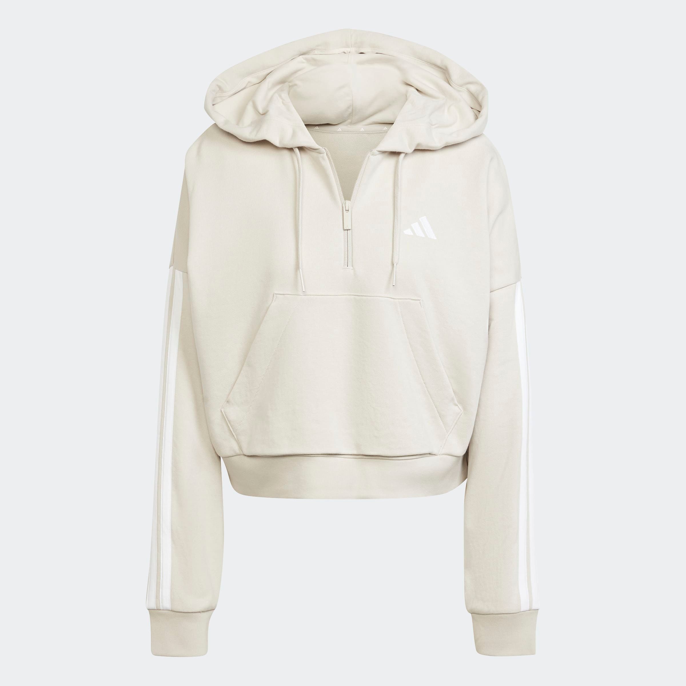 Kapuzensweatshirt ESSENTIALS 3-STREIFEN FRENCH TERRY QUARTER-ZIP HOODIE