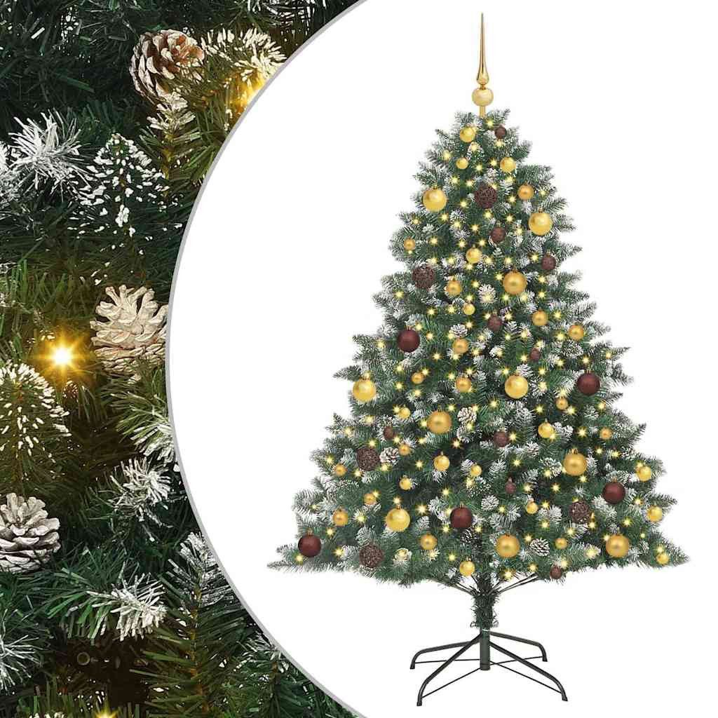 vidaXL LED Baum Künstlicher Weihnachtsbaum mit 300 LEDs mit Ständer Grün 180 cm