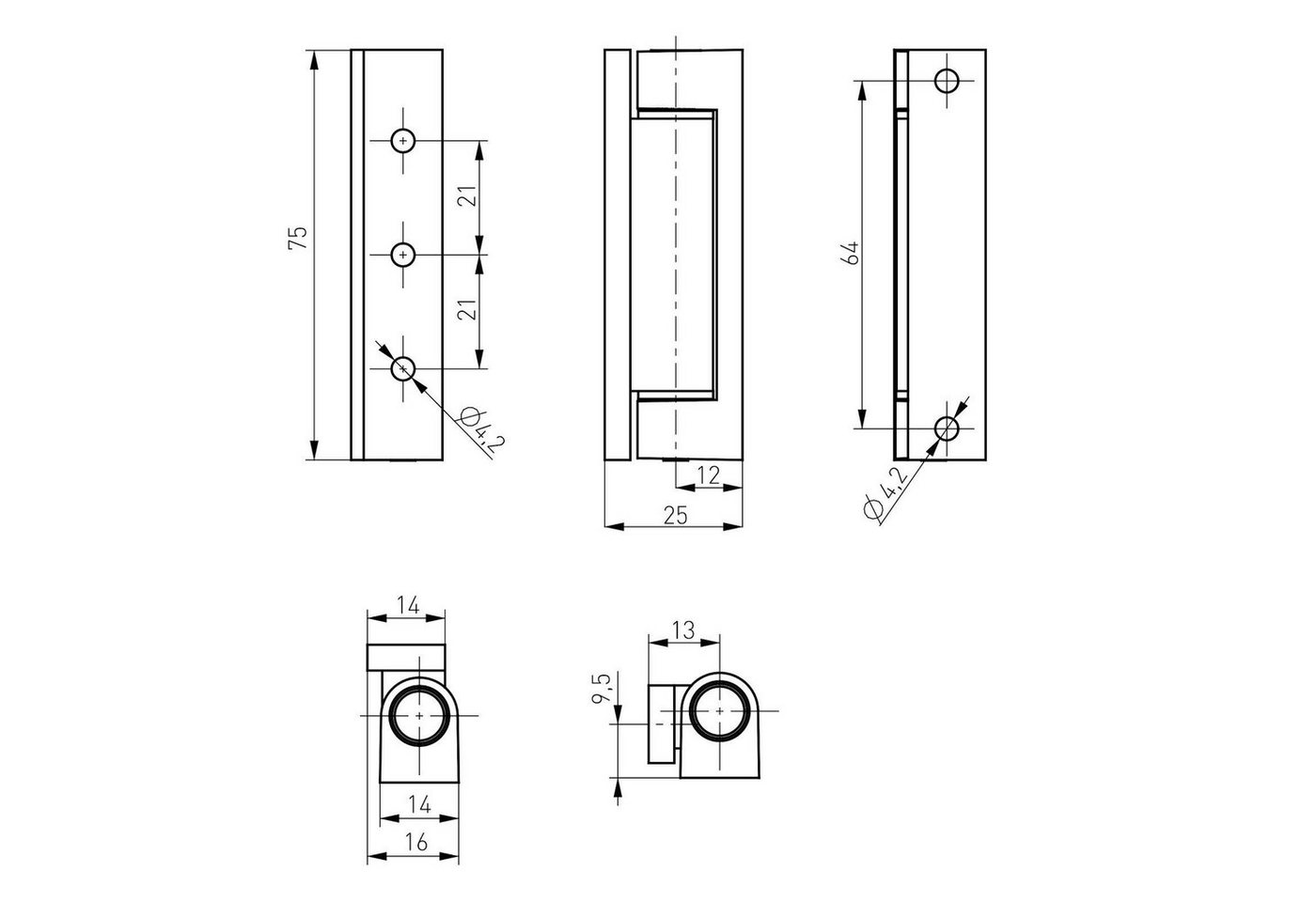 Thumbnail - SO-TECH® Fensterbeschlag Fensterband 75 mm (2 St)