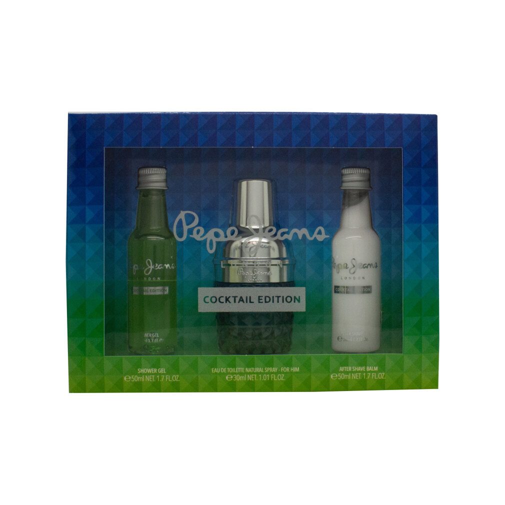 Pepe Jeans Eau de Toilette For Him Cocktail Geschenk-Set EDT + Duschgel + Aftershave-Balsam