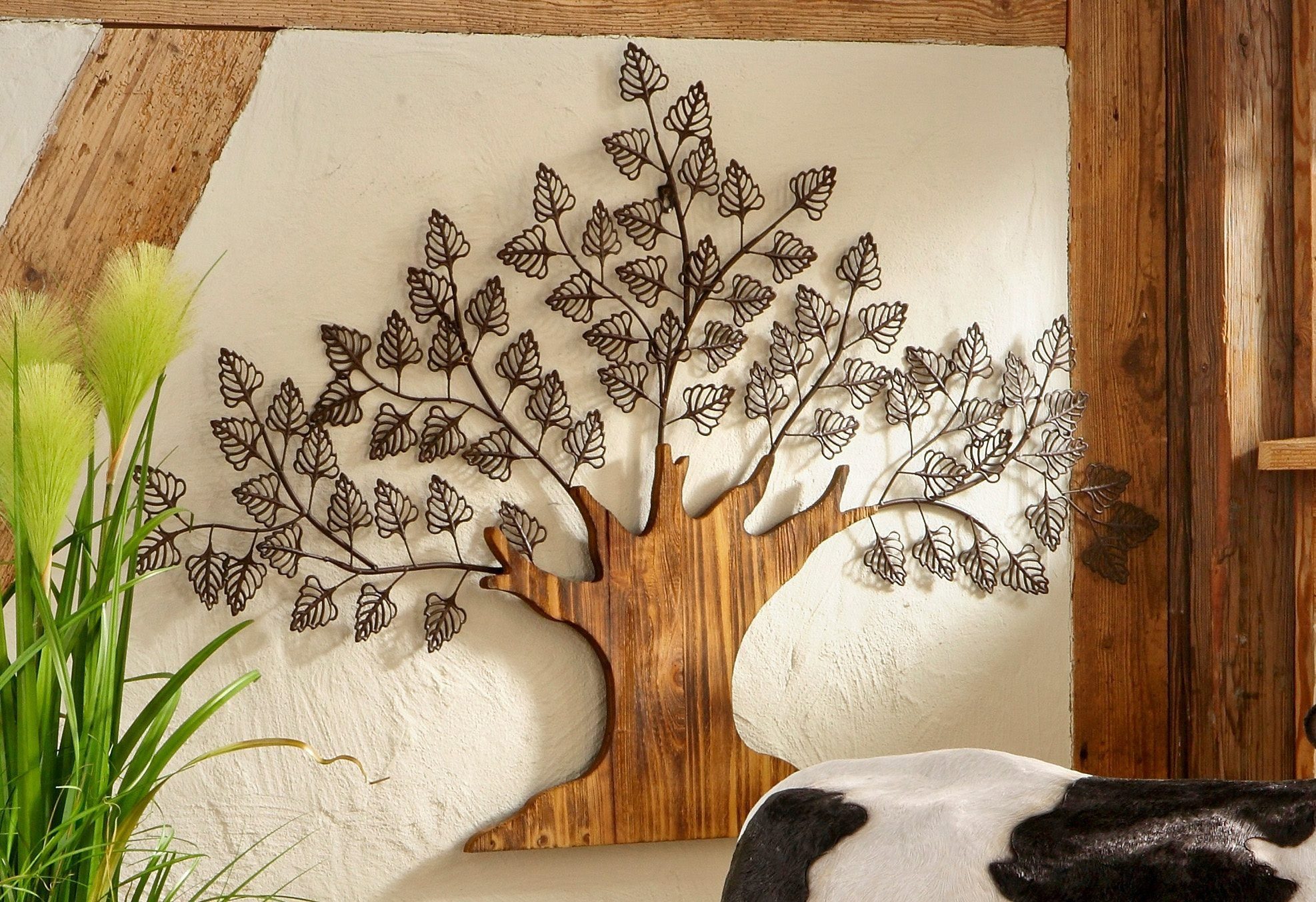 LIVING Baum, Materialmix AND Wanddekoobjekt HOFMANN MORE aus Holz und Metall