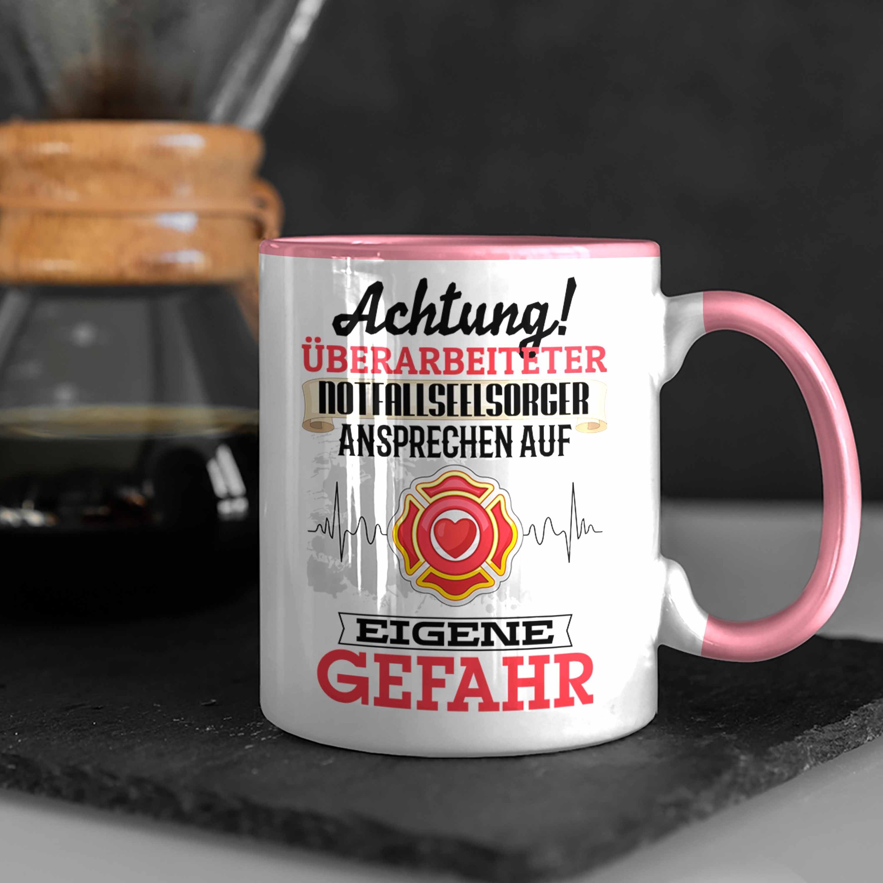 Spruch Trendation Geschenkidee Tasse Kaffeebe Rosa Tasse Notfallseelsorger Lustiger Geschenk