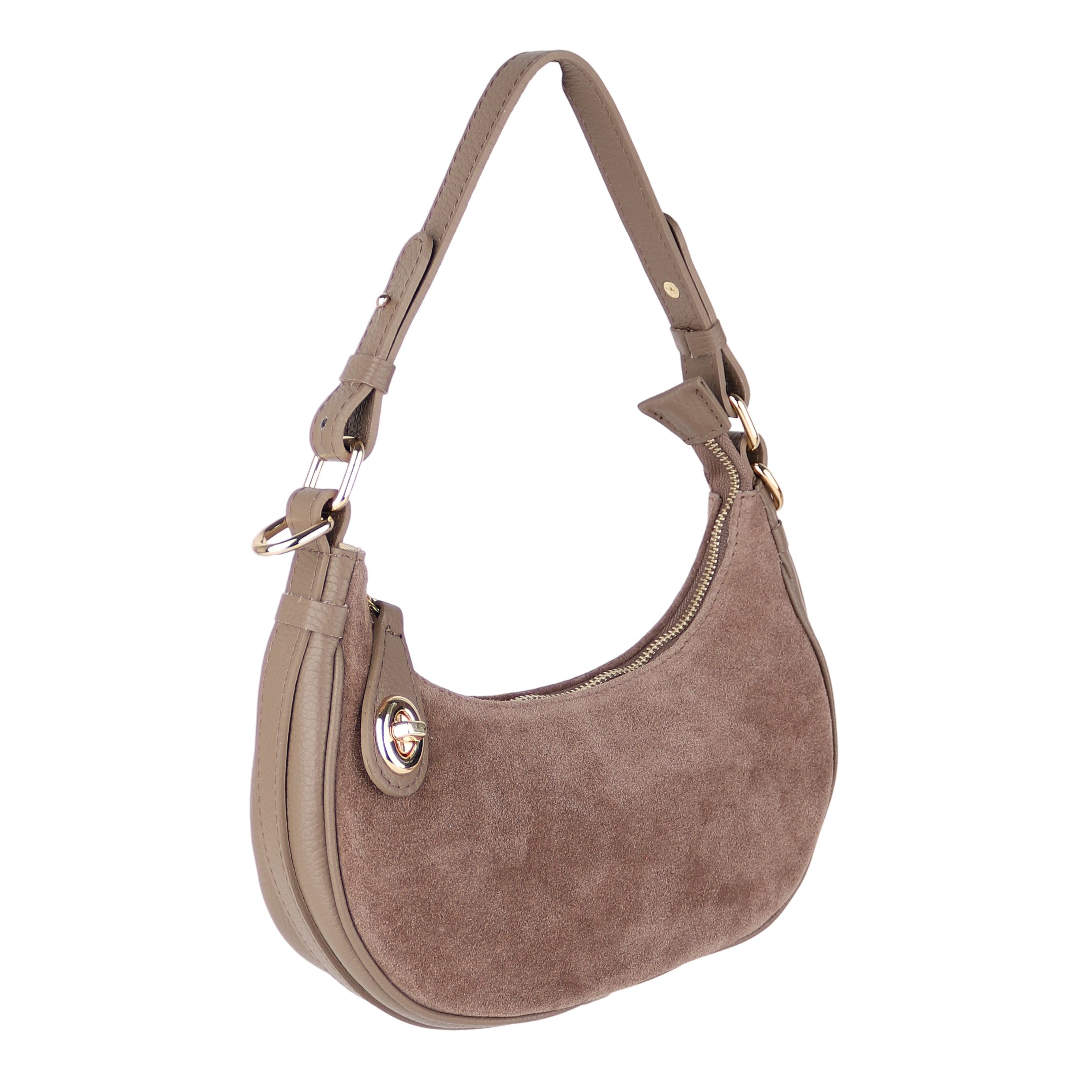 MIRROSI Umhängetasche Damen aus Echtleder, Wildleder, Made in Italy (26x12x8xcm), Crossbody aus Veloursleder, Echtes Leder