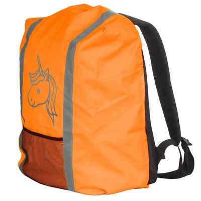 EAZY CASE Rucksack-Regenschutz Reflektor-Überzug Schutzhülle Einhorn, Rucksack Regenhaube Regenschutz Schutzhülle für Schulranzen Orange