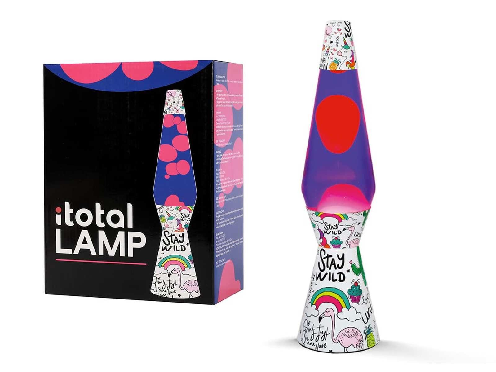 I-TOTAL Lavalampe I-TOTAL® Lavalampe Magie Lavaspektakel Einzigartiges weiß Unicorn