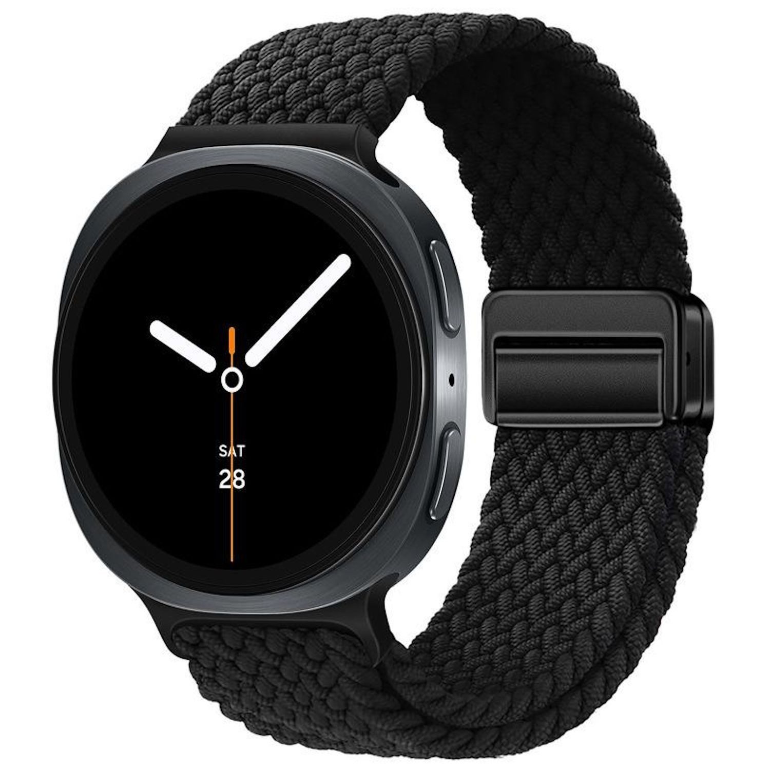 Wigento Smartwatch-Armband Magnetverschluss Nylon für Samsung Galaxy Watch 9 / 8 / 8 Classic Loop, Atmungsaktiv, verstellbar, magnetisch